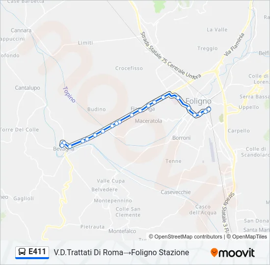 E411 Bus Line Map