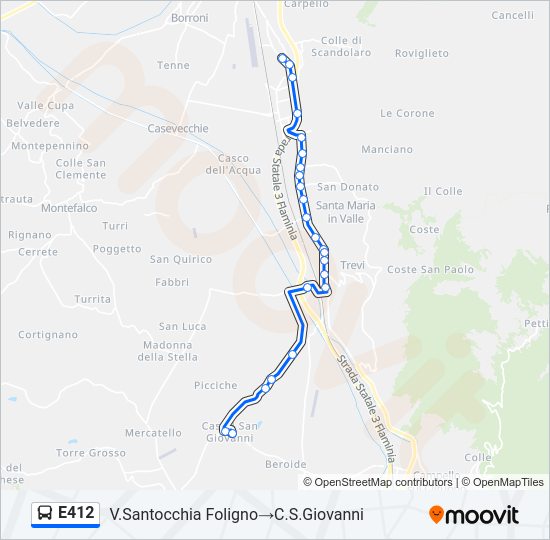 Percorso linea bus E412