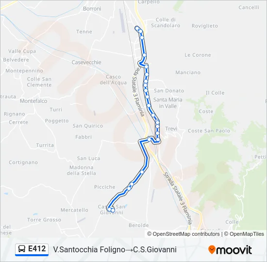 E412 Bus Line Map