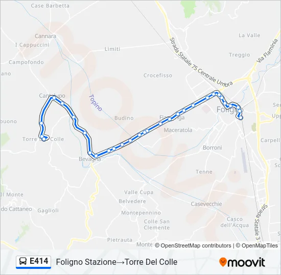 E414 Bus Line Map