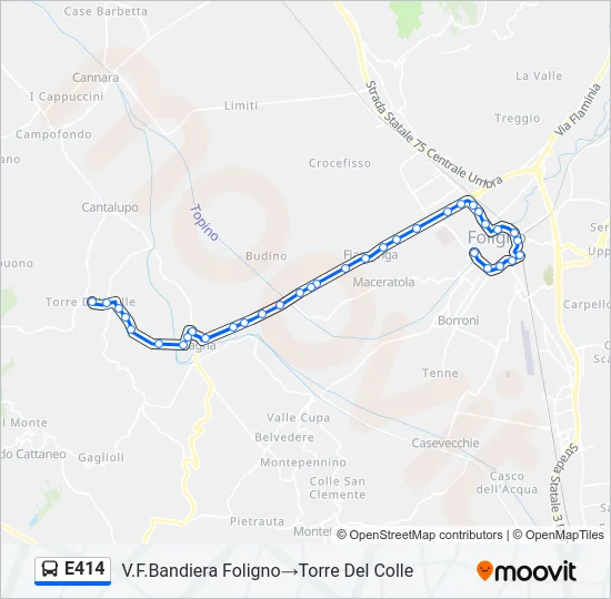 E414 Bus Line Map