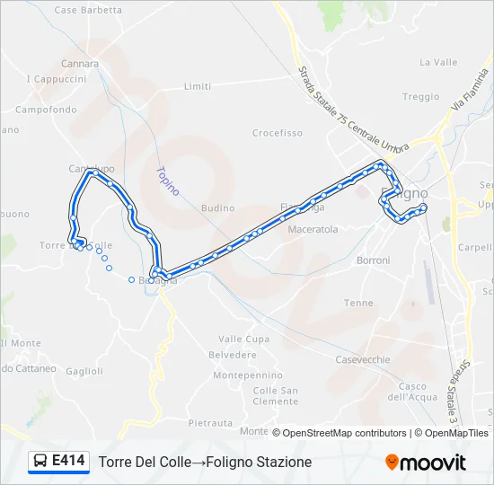 E414 Bus Line Map