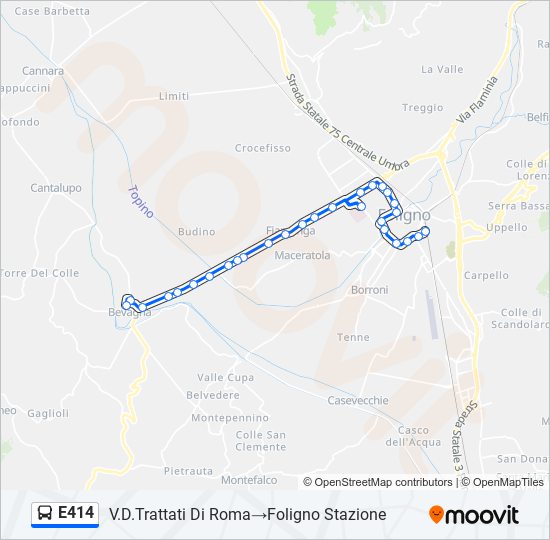 Percorso linea bus E414