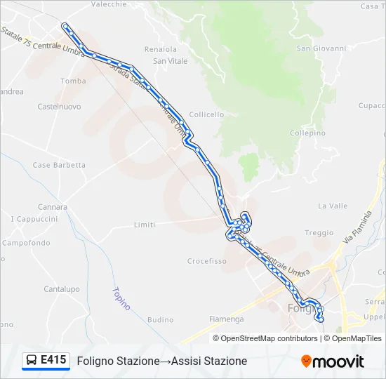 E415 Bus Line Map