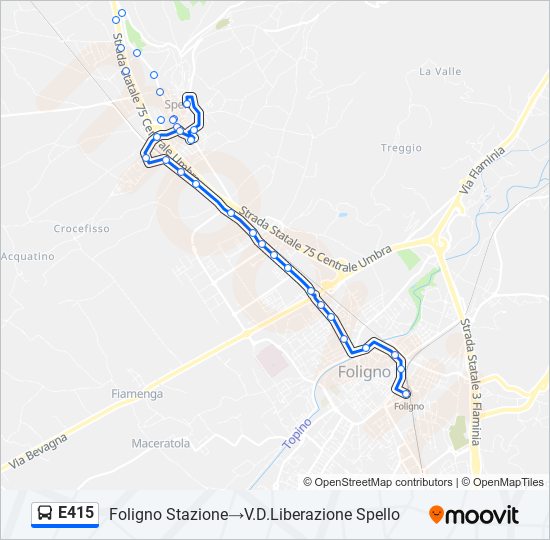 E415 bus Line Map