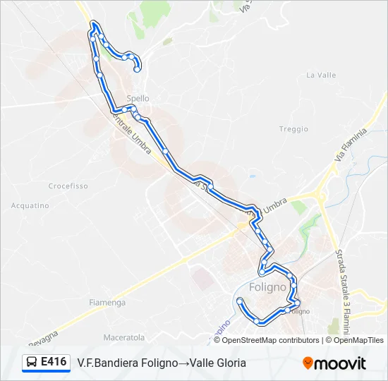 E416 Bus Line Map