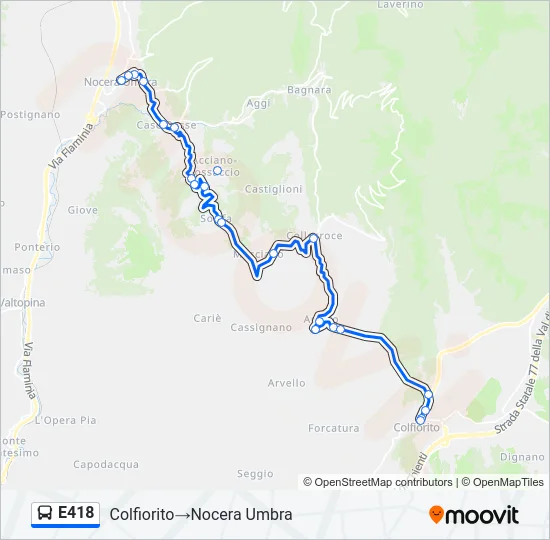 E418 Bus Line Map