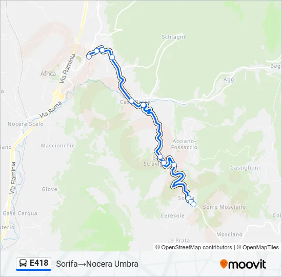 E418 Bus Line Map
