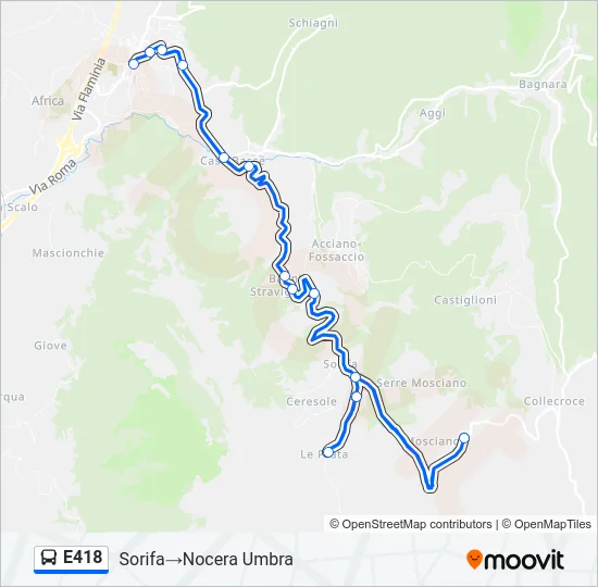 E418 Bus Line Map