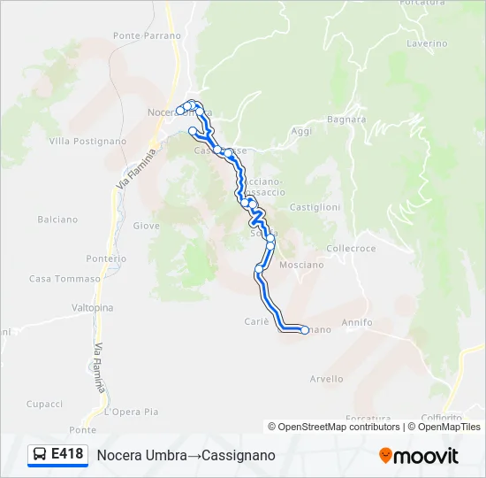E418 Bus Line Map