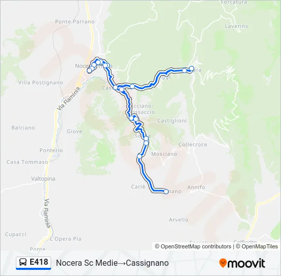 E418 Bus Line Map
