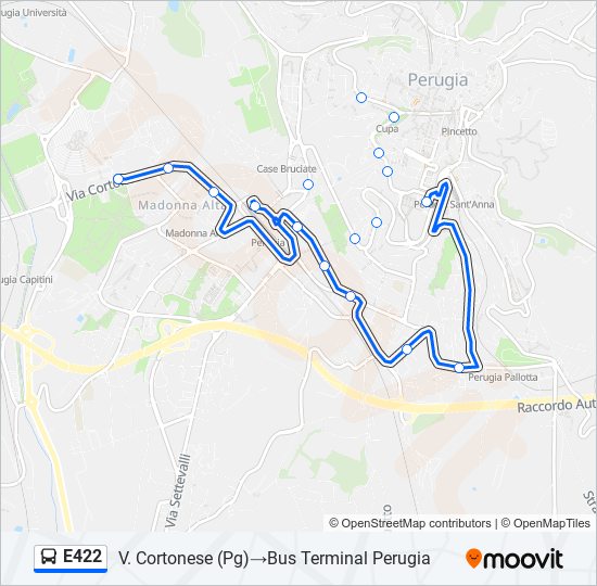 E422 bus Line Map