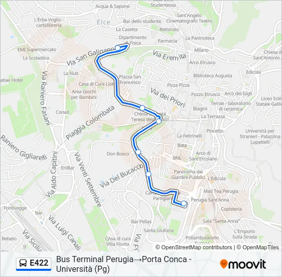 E422 Bus Line Map
