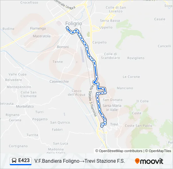E423 Bus Line Map