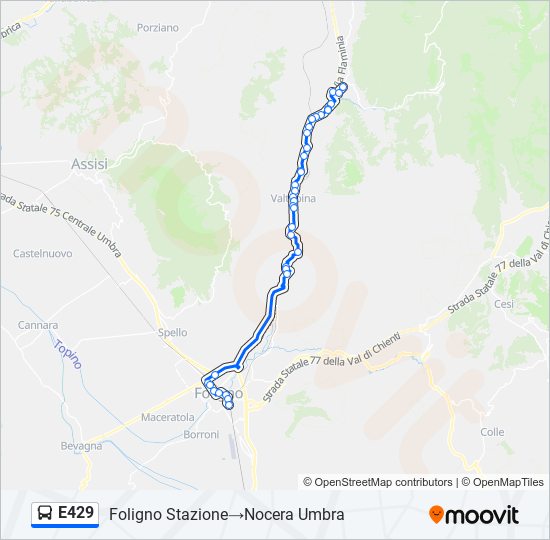 E429 bus Line Map