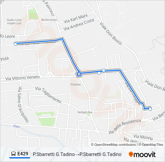 E429 Bus Line Map