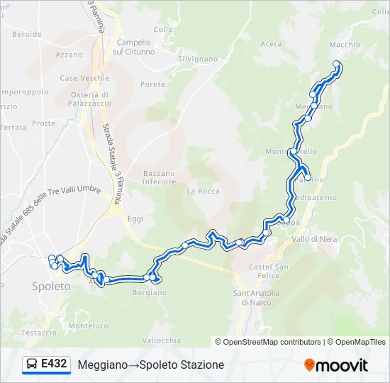 E432 Bus Line Map
