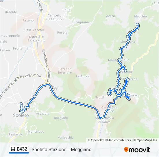 E432 Bus Line Map