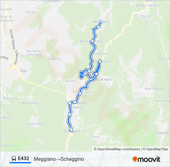 E432 Bus Line Map