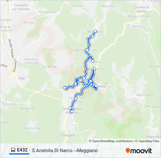 E432 Bus Line Map