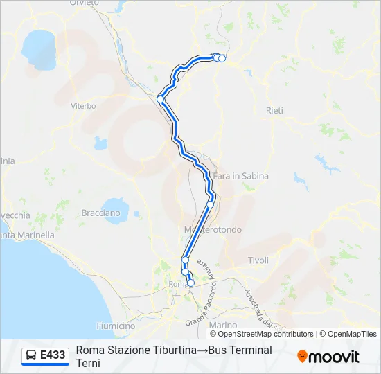 E433 Bus Line Map