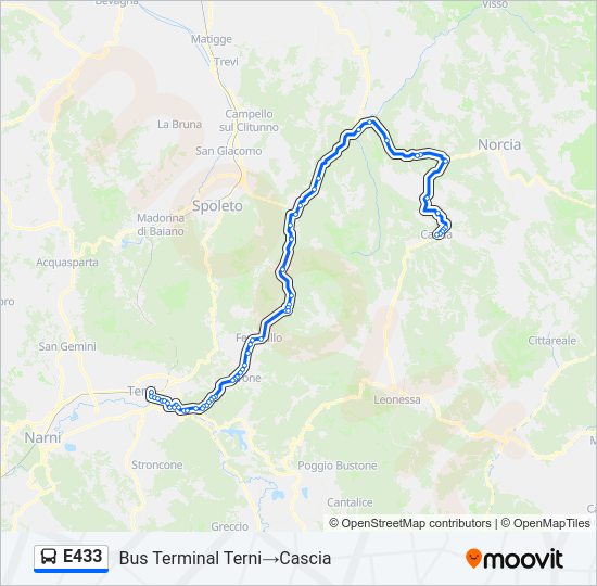 E433 Bus Line Map