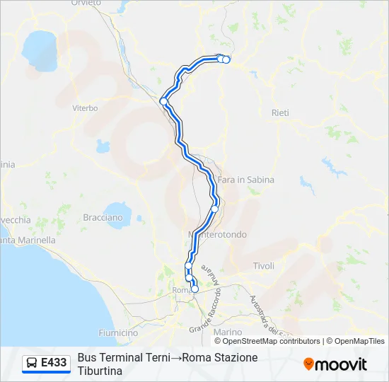 E433 Bus Line Map