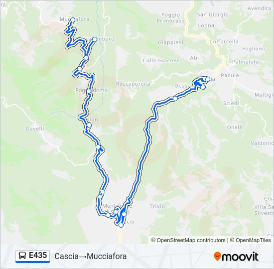 E435 bus Line Map