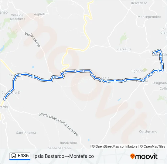 E436 Bus Line Map