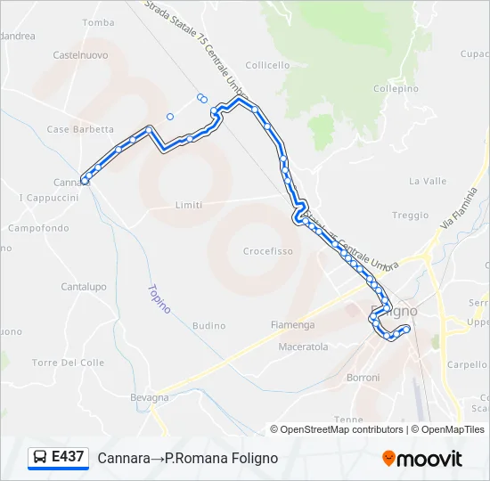 E437 Bus Line Map
