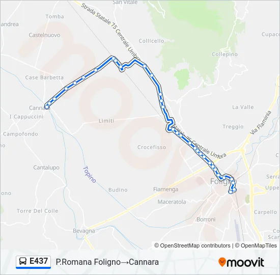E437 Bus Line Map