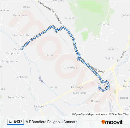 E437 Bus Line Map