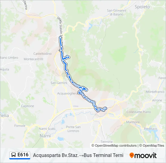 E616 Bus Line Map