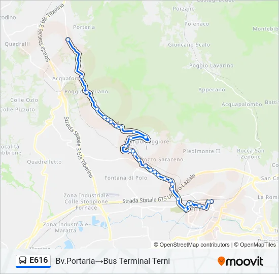 E616 Bus Line Map