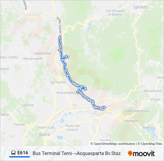 E616 Bus Line Map