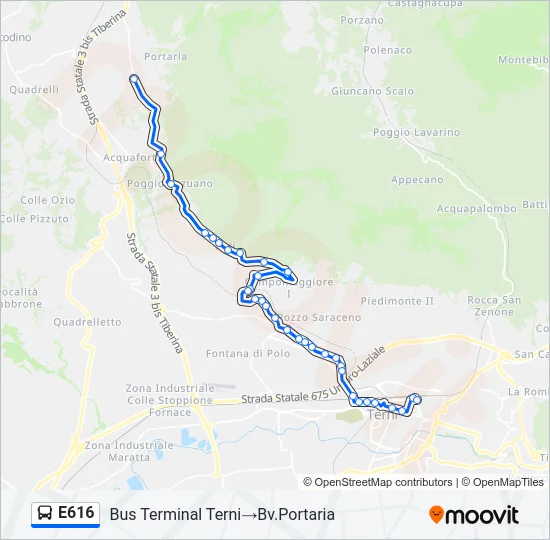 E616 Bus Line Map