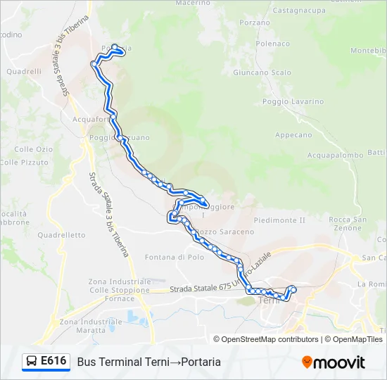 E616 Bus Line Map