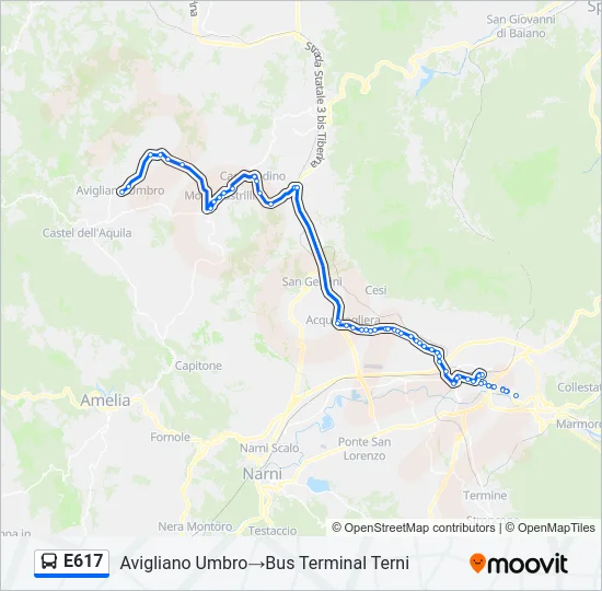 E617 Bus Line Map