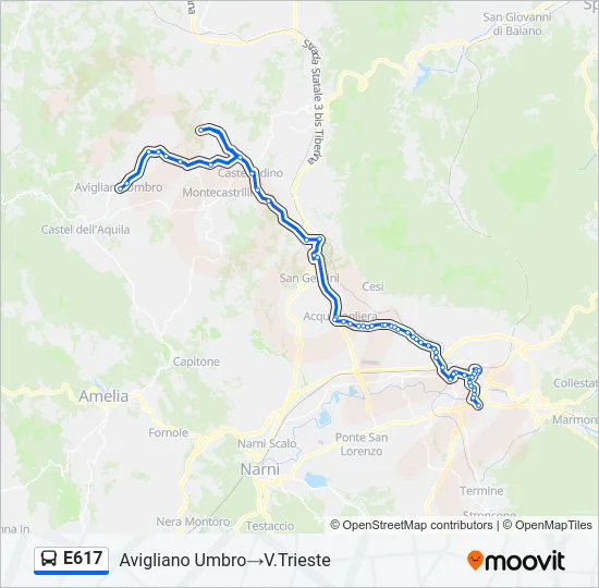 E617 Bus Line Map