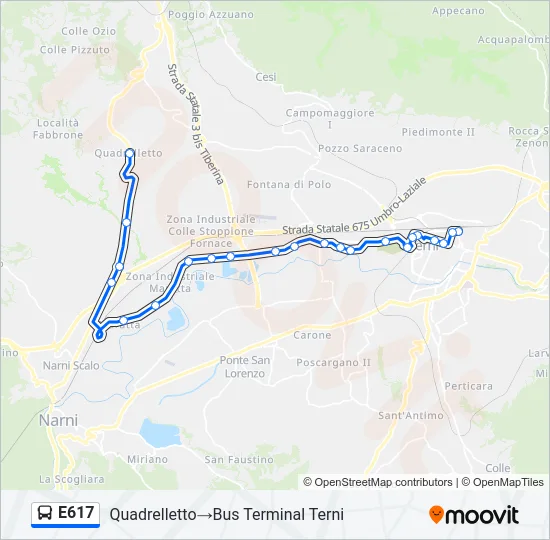 E617 Bus Line Map