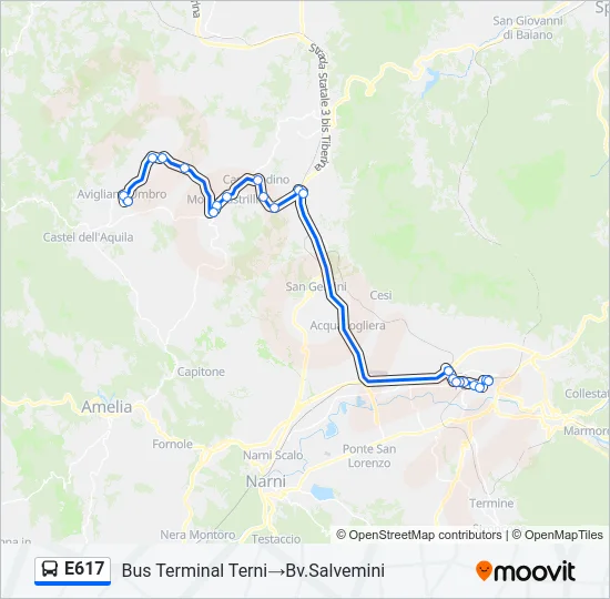 E617 Bus Line Map