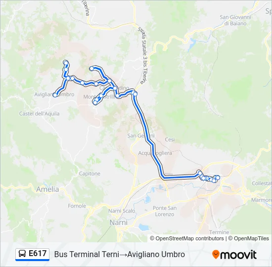 E617 Bus Line Map