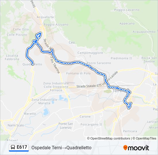 E617 bus Line Map