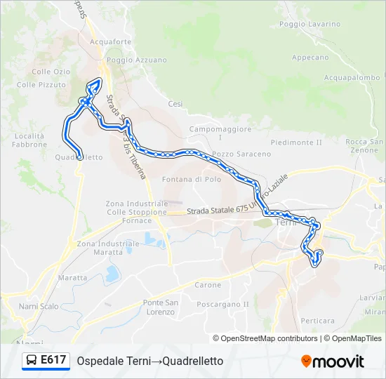 E617 Bus Line Map