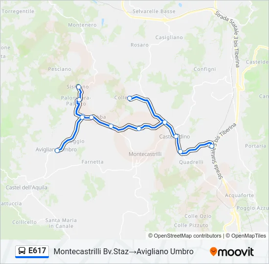 E617 Bus Line Map