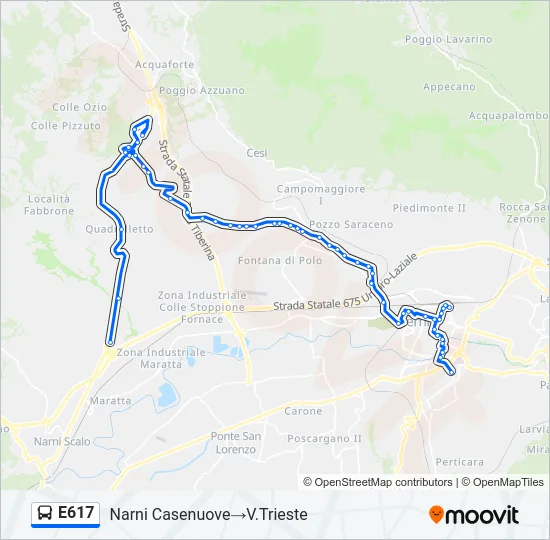 E617 Bus Line Map