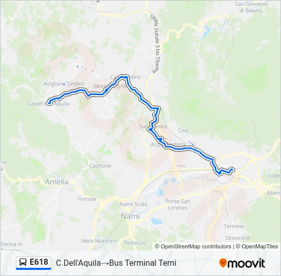 E618 Bus Line Map