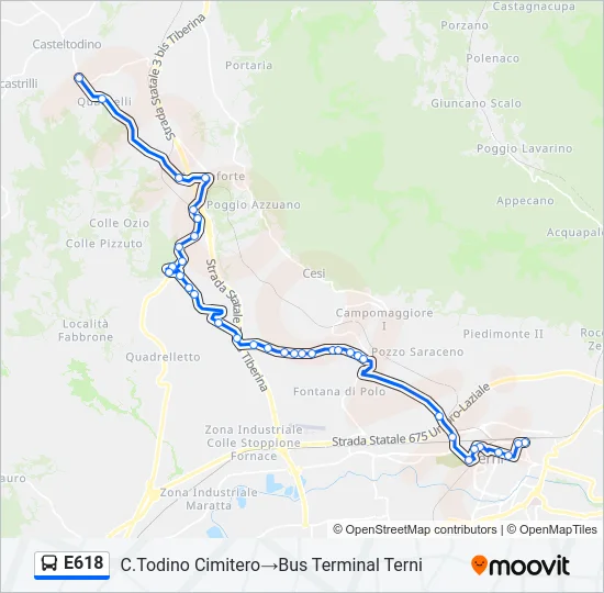 E618 Bus Line Map