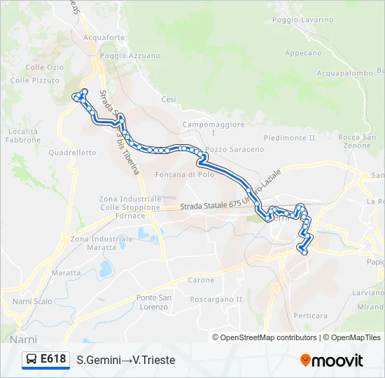 E618 Bus Line Map