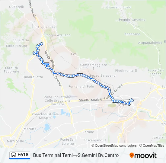E618 Bus Line Map